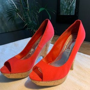 Dollhouse Red Canvas Heels